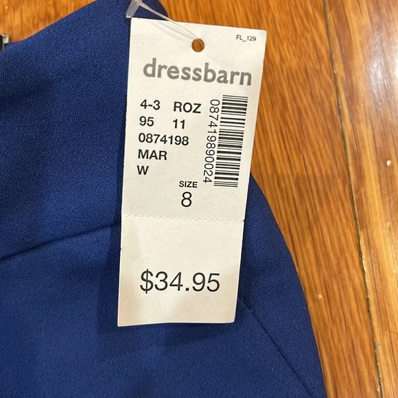 ROZ & ALI  beautiful Royal Blue Ankle  pant Size 8 zipper design side bottom leg - Picture 5 of 16